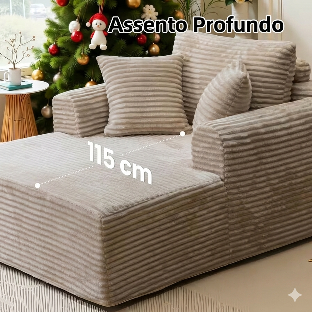Sofá Cama Grande + 3 Almofadas de veludo